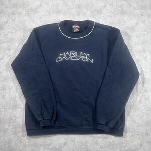 Vintage Harley Davidson Birmingham Alabama Blue Long Sleeve Shirt Womens Medium